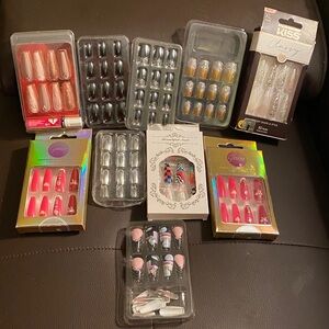 Press/Glue on Nail Lot (10 sets)